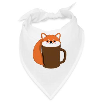 Fuchs - Kaffee - Tase - Comicstyle - Geschenk - Bandana - Weiß - Vorne