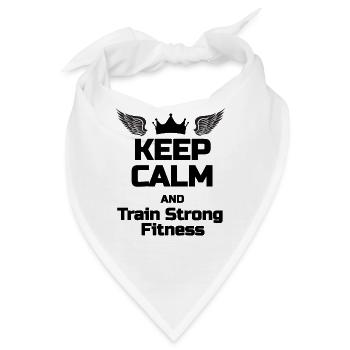 KEEP CALM Phrase Für Fitnessliebhaber - Bandana - Weiß - Vorne