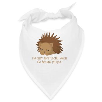 Igel - Antisozial - Introvert - Lustig - Sarkasmus - Bandana - Weiß - Vorne