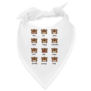 bärchen bär teddy cute kita feeling mimik emotion - Bandana - Weiß - Vorne