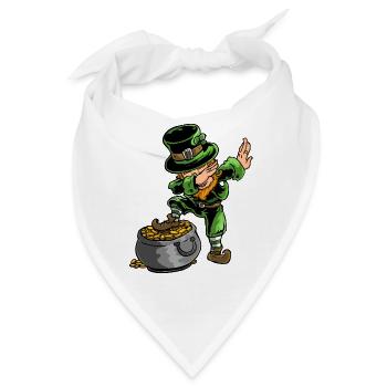 Dabbing Leprechaun Kobold St Patricks Day T-Shirts - Bandana - Weiß - Vorne