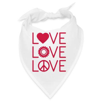 Liebe Liebe Liebe - Bandana - Weiß - Vorne