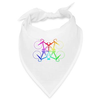Regenbogen Fahrräder - Rennrad Fixie Geschenk - Bandana - Weiß - Vorne