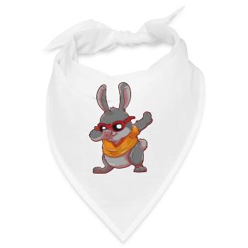 Cartoon Dabbing Osterhase Dab Hase Ostern Geschenk - Bandana - Weiß - Vorne