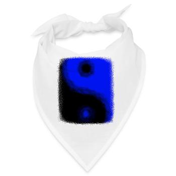 Yin Yang Schwarz Blau Licht & Dark Balance Wortspiel - Bandana - Weiß - Vorne