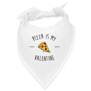 Pizza Is My Valentine - Bandana - Weiß - Vorne