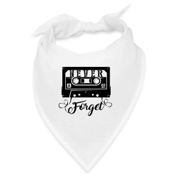 NEVER FORGET - Kassette Retro Geschenk - Bandana - Weiß - Vorne