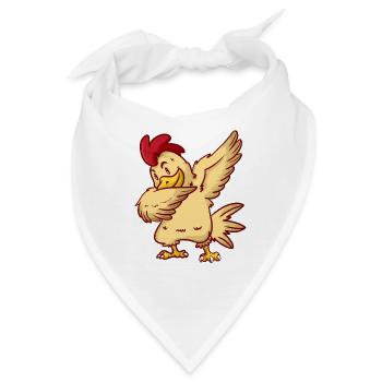 DAB Chicken - Hähnchen - Huhn - Hahn - tanzen - Bandana - Weiß - Vorne