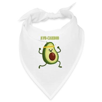 Avocado - Avo-Cardio - Vegan - Gesundes Essen - Bandana - Weiß - Vorne