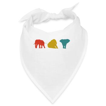 Retro Elephants Lover - Bandana - Weiß - Vorne