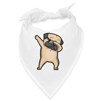 dabbing pug - Bandana - Weiß - Vorne