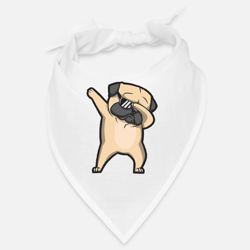 dabbing pug - Bandana - white