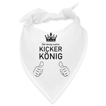 Kicker König Table Soccer Geschenk Idee - Bandana - Weiß - Vorne