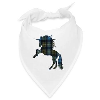 Tartan-T-Shirt für das stolze schottische Einhorn- - Bandana - Weiß - Vorne