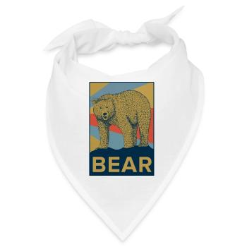 Bär Teddybär Zoo Tierpark Geschenk Grizzly - Bandana - Weiß - Vorne