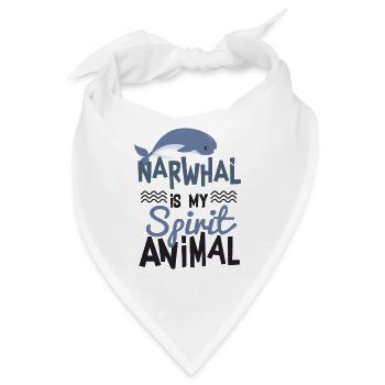 Narwhal ist mein Geist-Tier-niedliches T-Shirt - Bandana - Weiß - Vorne