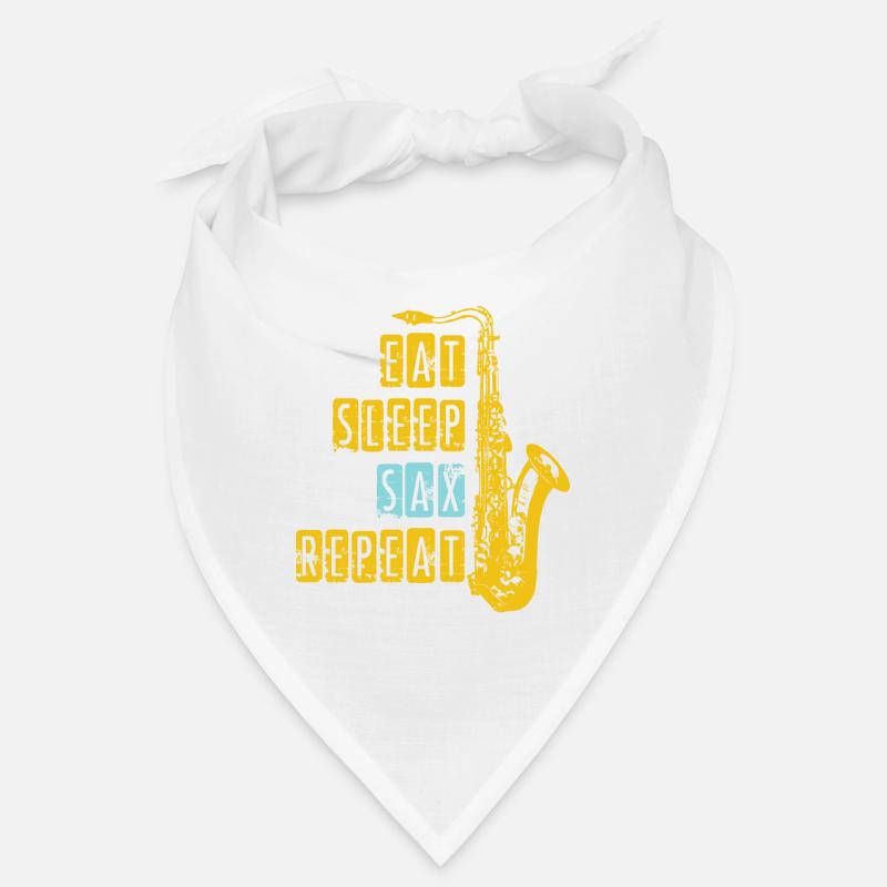 Saxophon - Bandana - Weiß