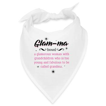 Glam-Ma = Glamourous Grandma - Gift - Bandana - Weiß - Vorne