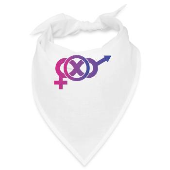 Bisexuell T-Shirt - Bisexuell - Bi - LGBT - CSD - Bandana - Weiß - Vorne