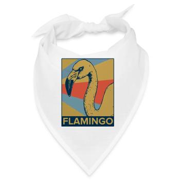 Flamingo Vogel pink rosa lange Beine Zoo Tierpark - Bandana - Weiß - Vorne