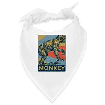 Affe Primaten Schimpanse Gorilla Tier Geschenk - Bandana - Weiß - Vorne
