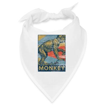 Affe Primat Gorilla Schimpanse Tier Zoo Tierpark - Bandana - Weiß - Vorne