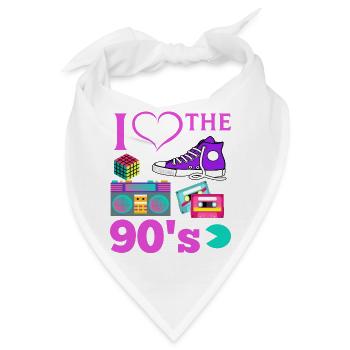 i LOVE THE 90 S - Bandana - Weiß - Vorne