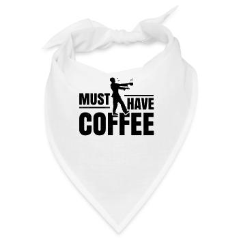 Must Have Coffee, Zombie, Geschenk, Kaffee - Bandana - Weiß - Vorne