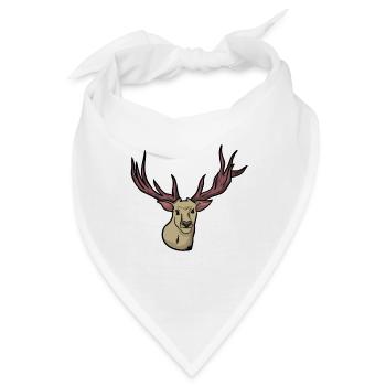 Unheimlich - Rentier - Hirsch - Hirschgeweih - Bandana - Weiß - Vorne