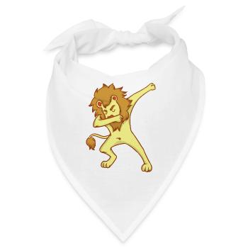 DAB Löwe - tanzen - Geschenk - Bandana - Weiß - Vorne