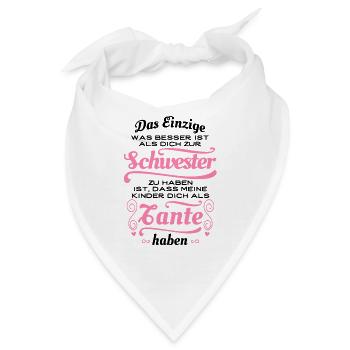 Tolle Schwester, tolle Tante - Geschenk - Bandana - Weiß - Vorne