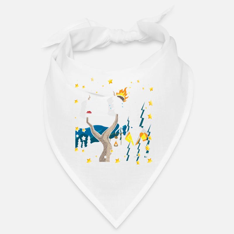 Happy Camper Marshmallow feu de camp cadeau de cadeau - Bandana - blanc