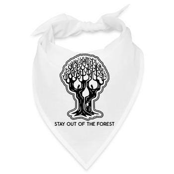 Stay out of the Forest - Totenkopfbaum Baum Wald - Bandana - Weiß - Vorne