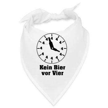 Kein Bier vor Vier - Bandana - Weiß - Vorne