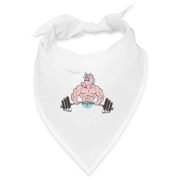 Einhorn Kraftsport Gym Workout Muskolöses Pony - Bandana - Weiß - Vorne