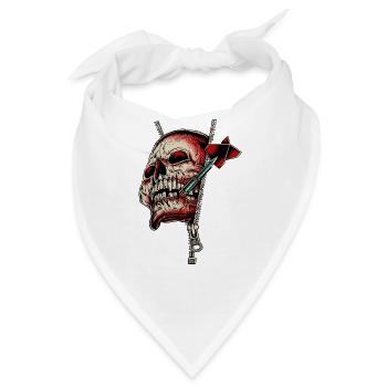Dart Shirt Skull Zip V2 RAHMENLOS Design - Bandana - Weiß - Vorne