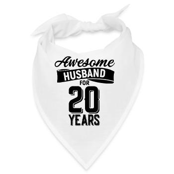 20. Hochzeitstag - Bandana - Weiß - Vorne