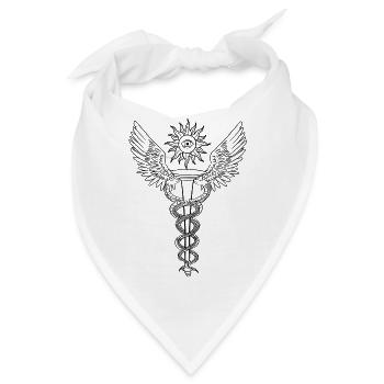 staff of hermes caduceus Kundalini-Yoga - Bandana - Weiß - Vorne