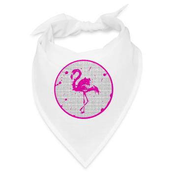 Pinker Flamingo - Bandana - Weiß - Vorne