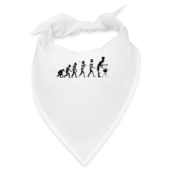 Evolution grillen Fleisch Witz Spaß Mann Geschenk - Bandana - Weiß - Vorne