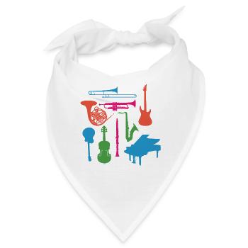 Musikinstrumente - Bandana - Weiß - Vorne