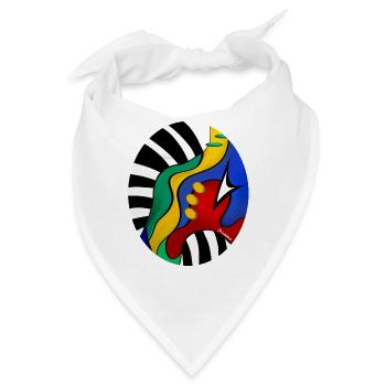Abstrakte Kunst - Bandana - Weiß - Vorne