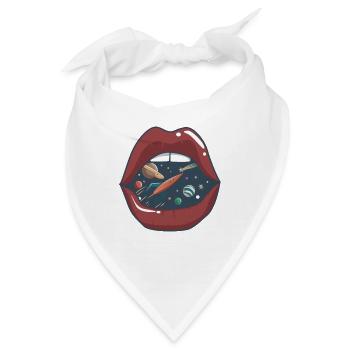 Kussmund im All - Bandana - Weiß - Vorne