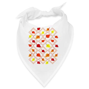 Herbstblatt-Rhomben - Bandana - Weiß - Vorne