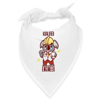 Koalified Engineer - Koala Animal Pun - Bandana - Weiß - Vorne
