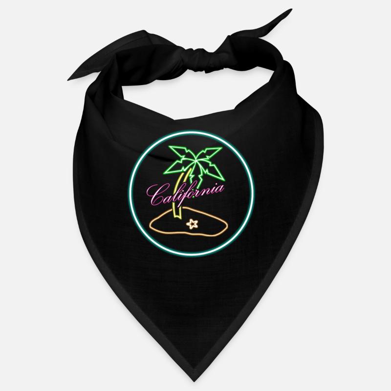 California Palm Tree Bright Neon Glowing Effect Bandana