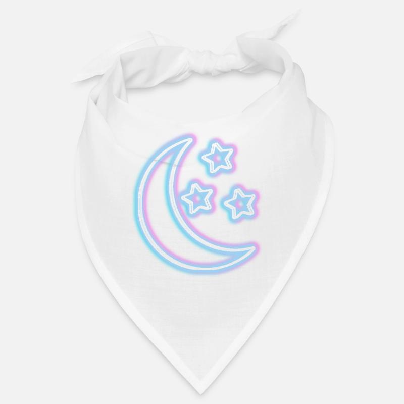 Neon Glow Moon T-Shirt Half Moon Glowing Effect Bandana