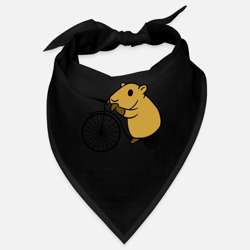 Capybara Riding Retro Bicycle With Big Wheel Bandana