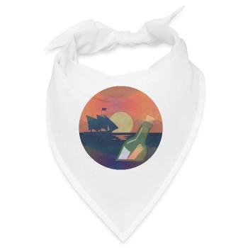 Flaschenpost / Segelboot / Segeln - Bandana - Weiß - Vorne