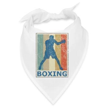 Retro Vintage Style Boxen Boxer Kickboxen - Bandana - Weiß - Vorne